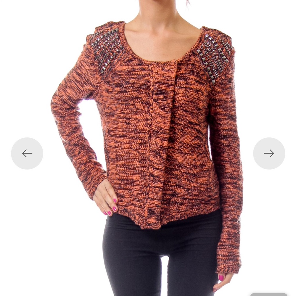 ASTR Orange Studded Sweater Jacket NWOT